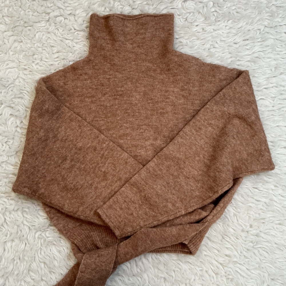 Wilfred Turtleneck Sweater Womens XS Brown Excellent Alpaca Wool Blend 67457